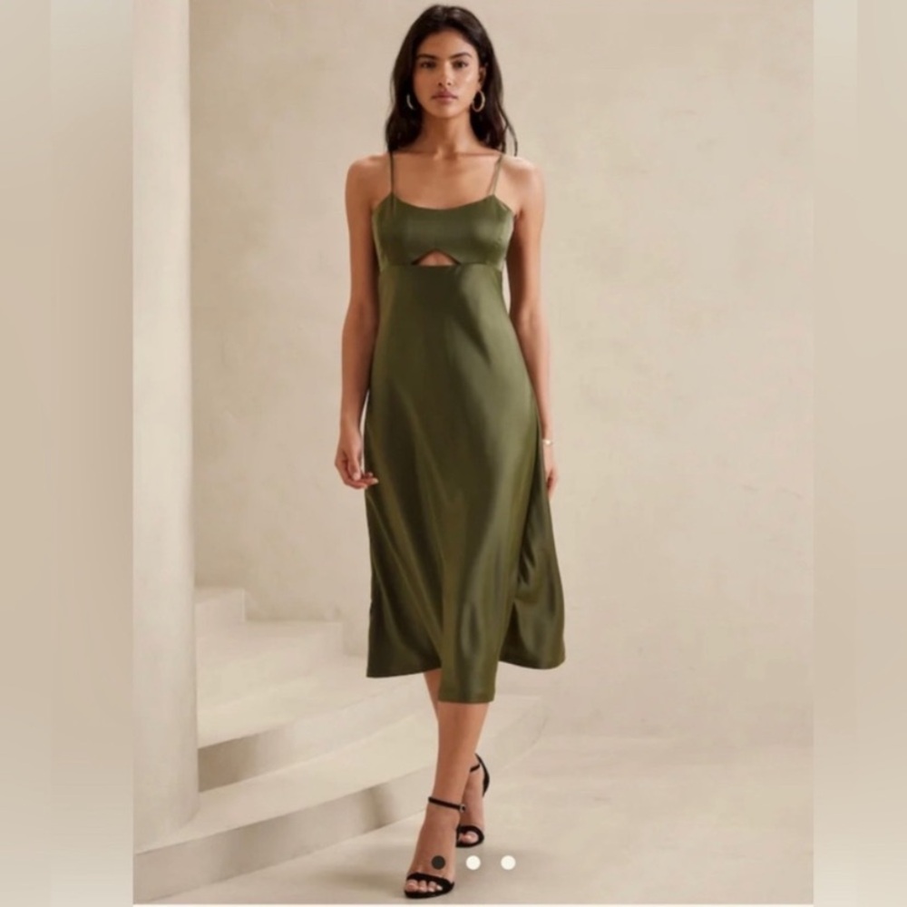 Banana republic cutout midi slip dress